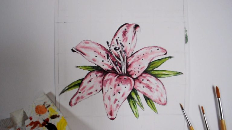 Lelie Schilderij van bloem door kunstenaar Jozef Bloks